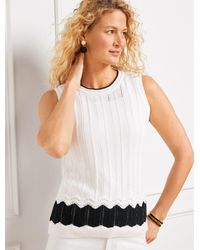 Talbots - Blocked Crochet Crewneck Sweater Tank Top - Lyst