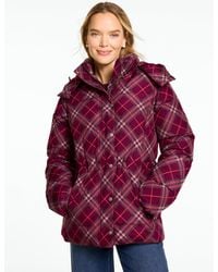Talbots - Magnificent Plaid Short Hooded Puffer Jacket - Lyst