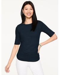 Talbots - Ribbed Bateau Neck T-shirt - Lyst
