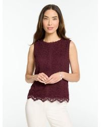 Talbots - Sleeveless Stretch Lace Knit Top - Lyst