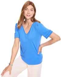 Talbots - Lace Trim Short Sleeve Top - Lyst