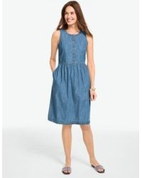 Talbots - Sleeveless Denim Mini Dress - Lyst