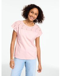 Talbots - Eyelet Shoulder Crewneck T-shirt - Lyst
