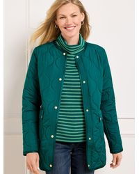 Talbots - Quilted Collarless Coat - Lyst