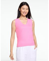 Talbots - Draped V-neck Ribbed Sleeveless Tank Top - Lyst