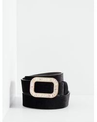 Talbots - Rhinestone Buckle Velvet Belt - Lyst