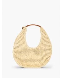 Talbots - Leather Trim Straw Hobo Bag - Lyst