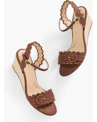 Talbots - Royce Scalloped Raffia Wedge Sandals - Lyst