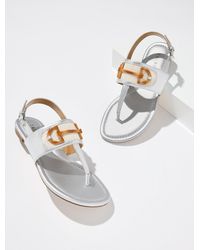 Talbots - Gia Bit Metallic Nappa Thong Sandals - Lyst