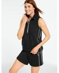 Talbots - Piqué Sleeveless Half-zip Pullover Sweater - Lyst