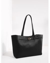 Talbots - Mallory Pebble Leather Belted Tote - Lyst