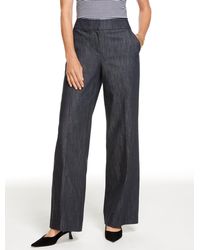 Talbots - Wide Leg Refined Denim Pants - Lyst