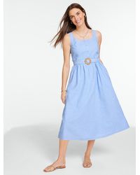 Talbots - Sleeveless Linen Blend Fit & Flare Dress - Lyst