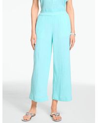 Talbots - Cotton Gauze Straight Crop Pull-on Pants - Lyst