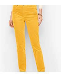 Talbots Stretch Corduroy Straight Leg Trousers - Yellow