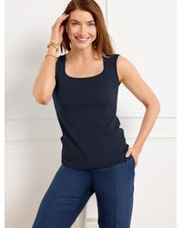 Talbots - Square Neck Sleeveless Tank Top - Lyst