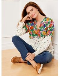 Talbots - Blissful Floral Smocked Cuff Blouse - Lyst
