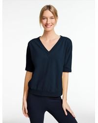 Talbots - Piqué Elbow Sleeve V-neck T-shirt - Lyst