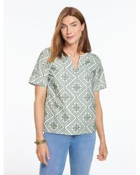 Talbots - Embroidered Short Sleeve Top - Lyst