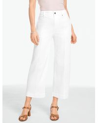 Talbots - Wide Crop High Waist Lightweight Jeans - Lyst