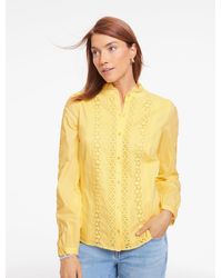 Talbots - Lace Trim Voile Top - Lyst