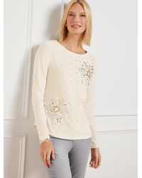 Talbots - Embellished Crewneck T-shirt - Lyst