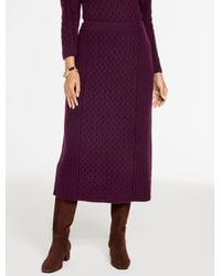 Talbots - Mixed Cable Knit Midi Skirt - Lyst