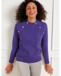 Talbots - Mockneck Cable Knit Sweater - Lyst