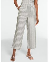 Talbots - Washed Linen Wide Crop Pull-on Pants - Lyst