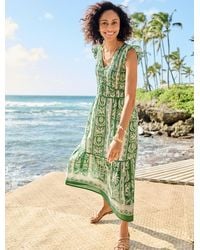 Talbots - Voile Smocked Midi Dress - Lyst