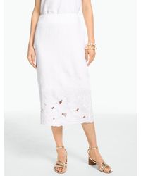 Talbots - Rsvp Floral Embroidered Linen Pencil Skirt - Lyst