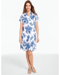 Talbots - Extended Shoulder Linen Shift Dress - Lyst