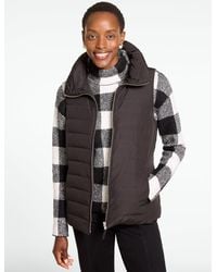 Talbots - Faux Fur Collar Puffer Vest - Lyst