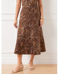 Talbots - Modern Poplin Seamed Midi Skirt - Lyst