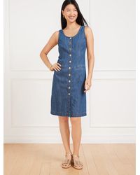 Talbots - Sleeveless Denim Shift Dress - Lyst