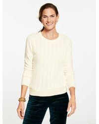 Talbots - Cable Knit Crewneck Sweater - Lyst