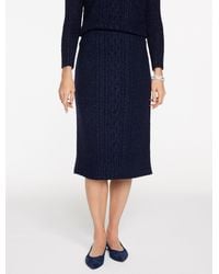 Talbots - Metallic Mixed Cable Midi Skirt - Lyst