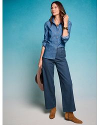 Talbots - Wide Ankle Patch Pocket Jeans - Lyst