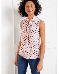 Talbots - Shadow Dot Tie Neck Shell Sweater - Lyst