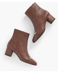 Talbots - Pardo Leather Bit Block Heel Booties - Lyst