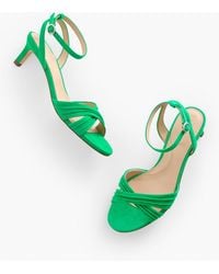Talbots - Tallia Pleated Suede Ankle Strap Heel Sandals - Lyst