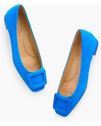 Talbots - Sutton Suede Buckle Flats - Lyst