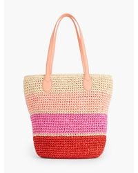 Talbots - Leather Trim Straw Tote - Lyst