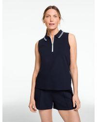 Talbots - Piqué Half-zip Sleeveless Polo - Lyst