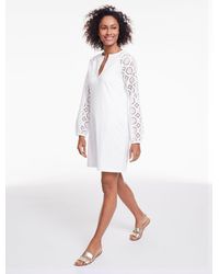 Aqua Club - Eyelet Jersey Dress Cover-up - Lyst