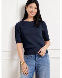 Talbots - Pointelle Crewneck Sweater Pullover - Lyst