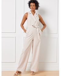 Talbots - Double Stripe Linen Blend Jumpsuit Dress - Lyst