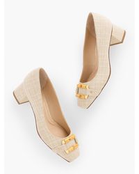Talbots - Carlye Bamboo Buckle Linen Pumps - Lyst