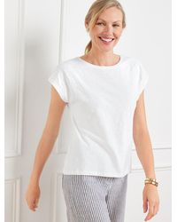 Talbots - Embroidered Dropped Shoulder T-shirt - Lyst