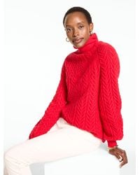 Talbots - Cable Knit Mockneck Sweater - Lyst